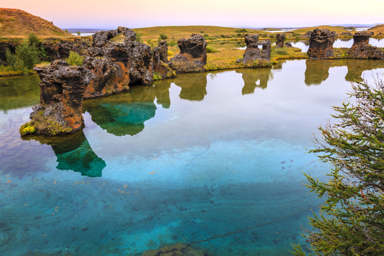 Volcanic rock, Lake Myvatn, Northern Iceland.