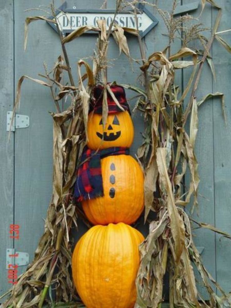 Snowman in the fall, Wiscasset, Maine.