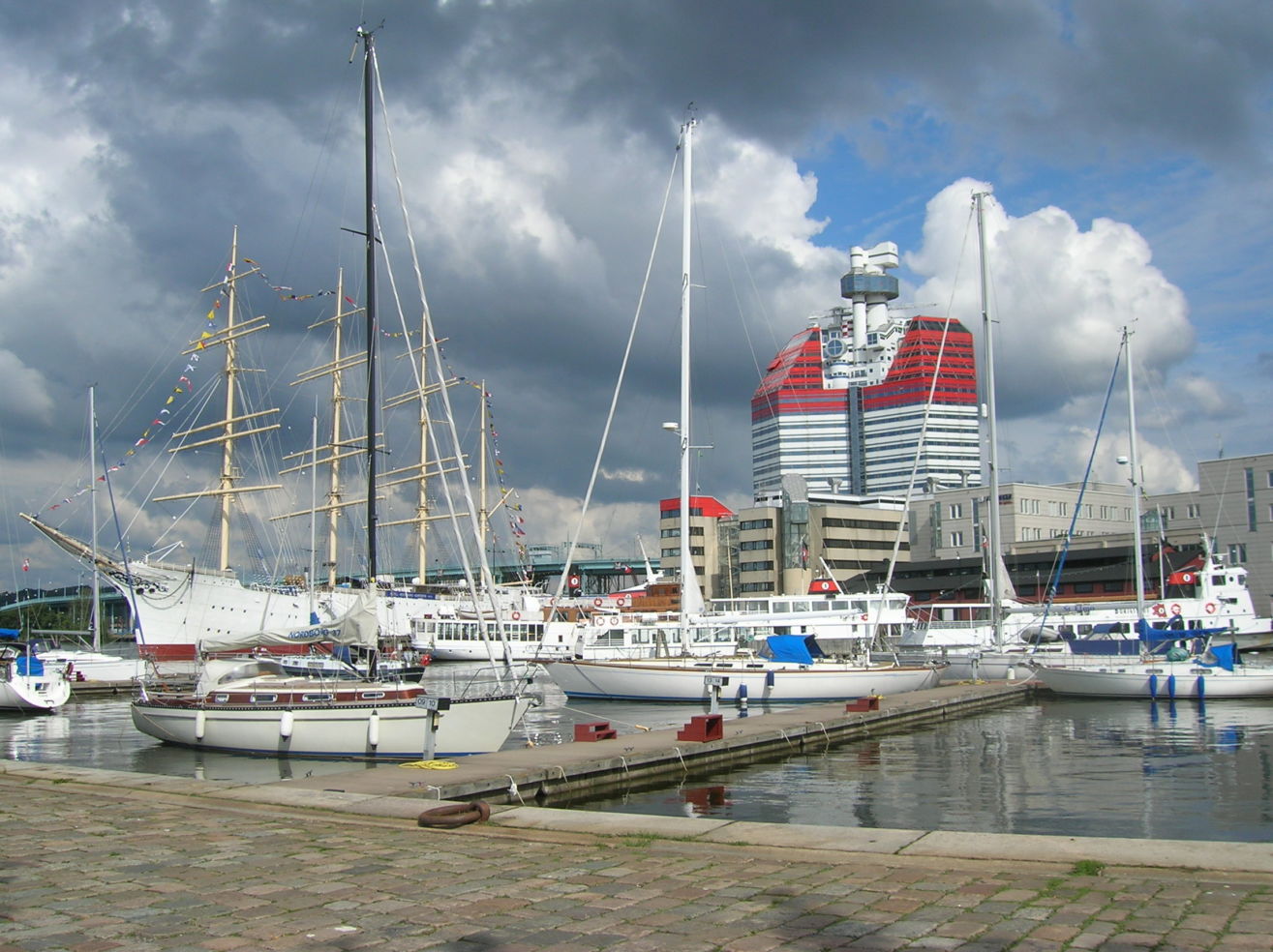 Boats on the harbor in Gothenburg, Sweden