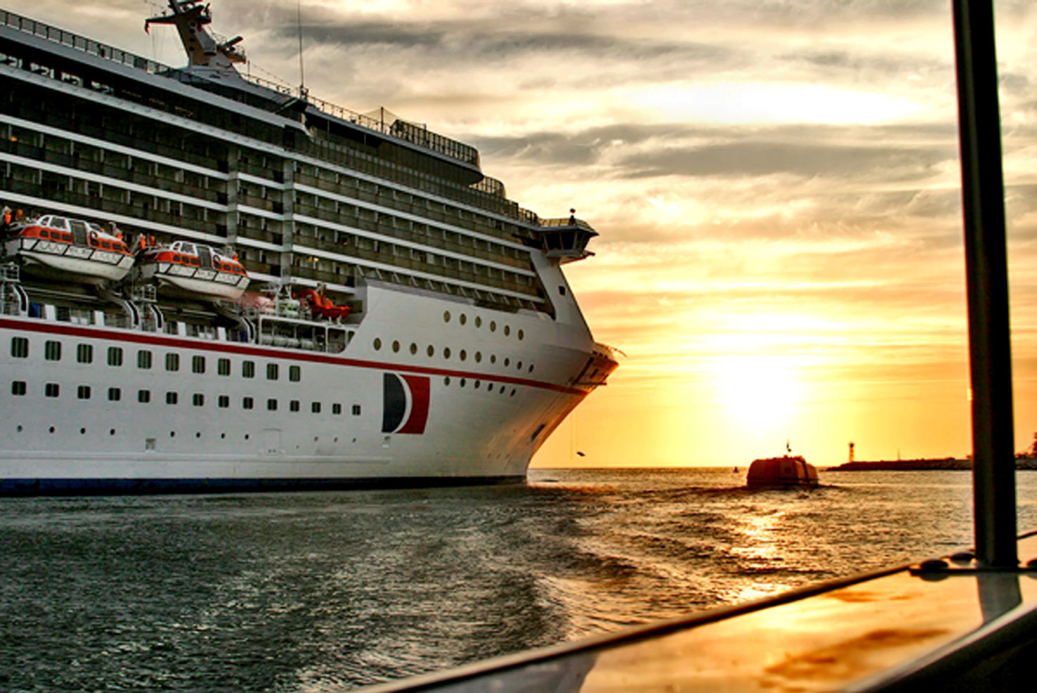 A cruise at sunset