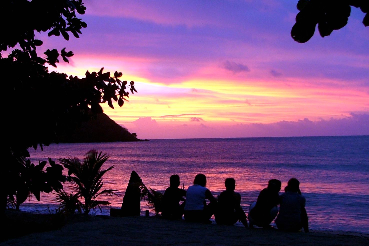 Sunset on the beach in Fiji