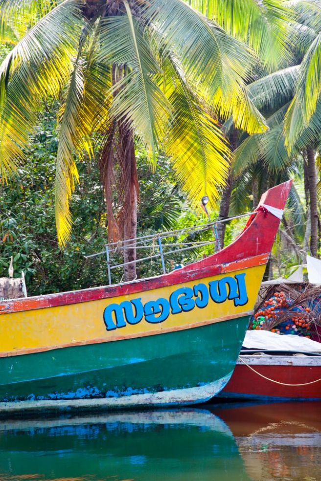 colorful boat in kerala