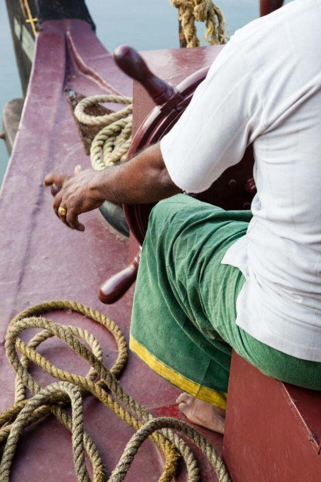 steering a boat in kerala