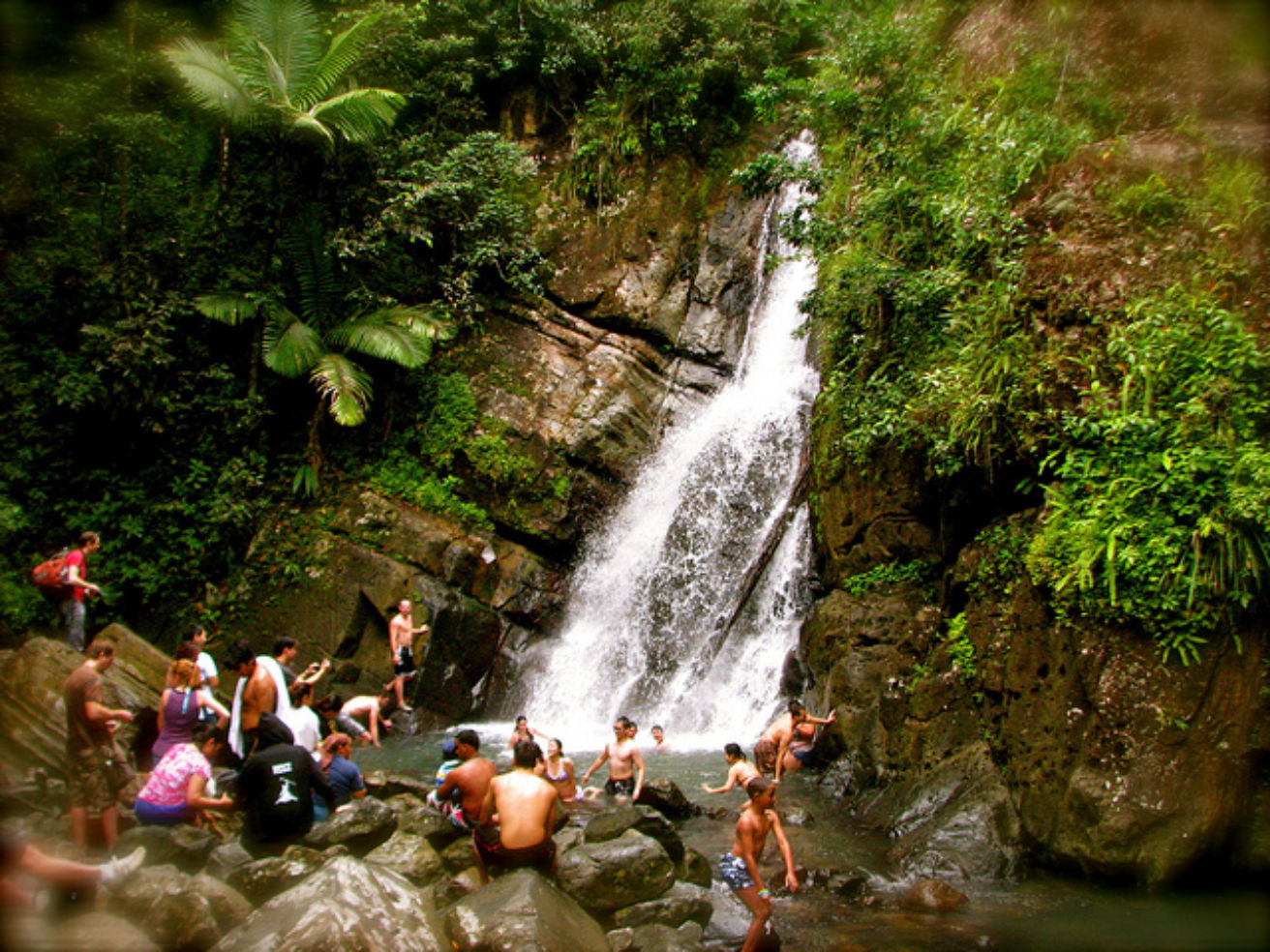 La Mina Waterfall in El Yunque Rainforest, Puerto Rico