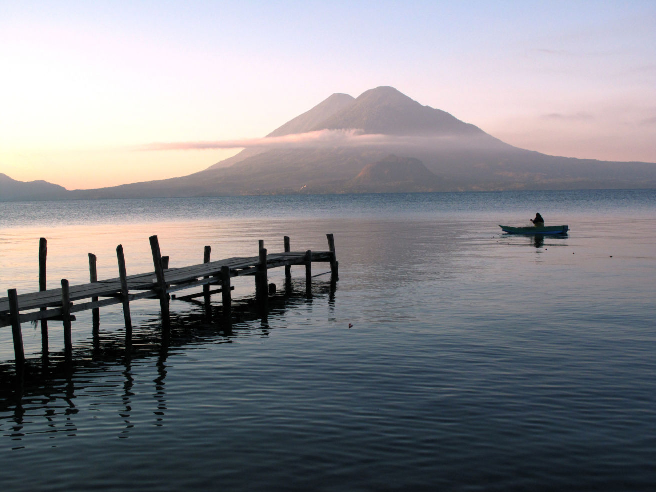 A quiet sunrise in Lake Atitlan, Guatemala
