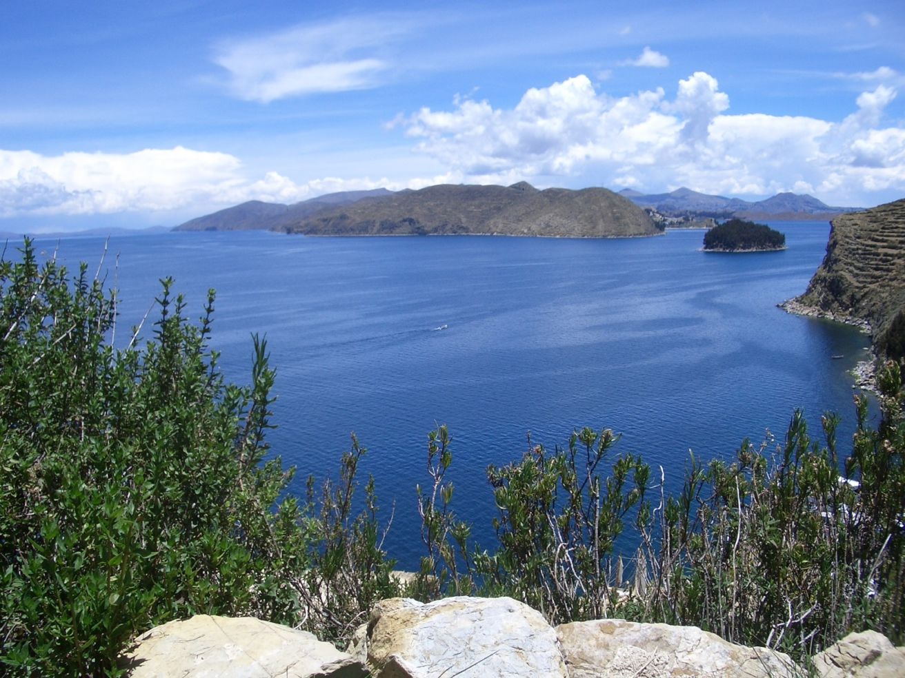 Lake Titicaca from the Sun Island Inti Wata Complex, Bolivia