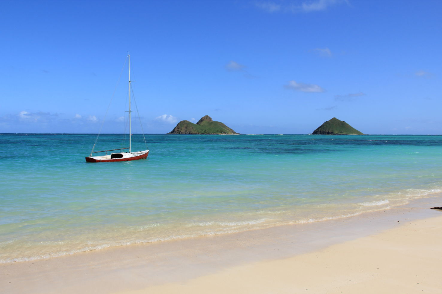 A view of Lanikai Beach on Oahu, Hawaii