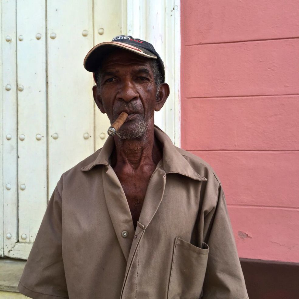 Man smoking a cigar in Cuba
