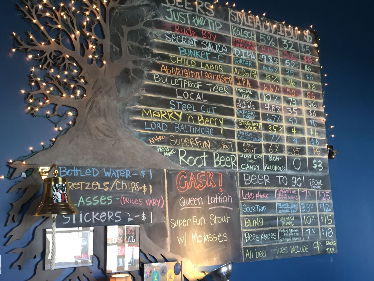 Beer choices at Burley Oak Brewery in Berlin