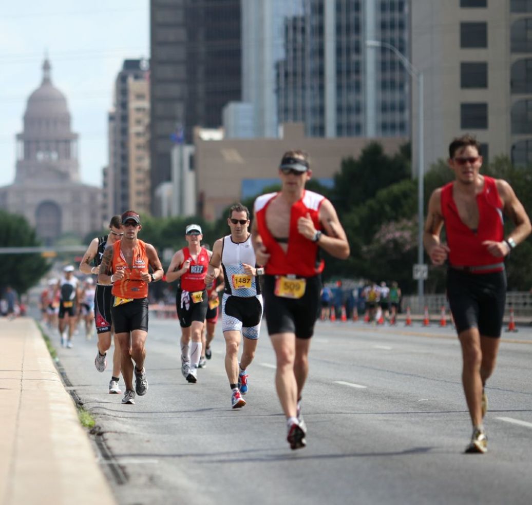 Runners complete during the CapTexTri