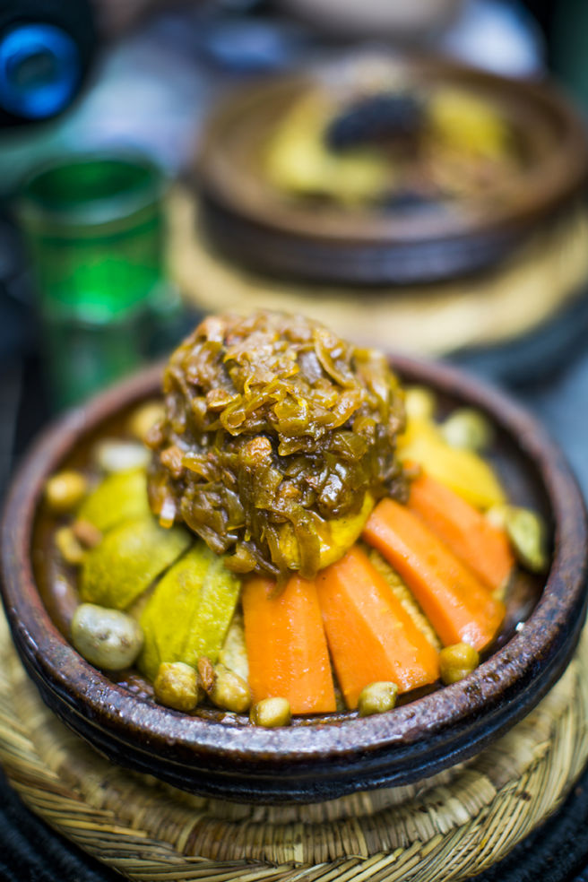 A tagine of vegetables and chicken at Marrakech’s Le Jardin restaurant