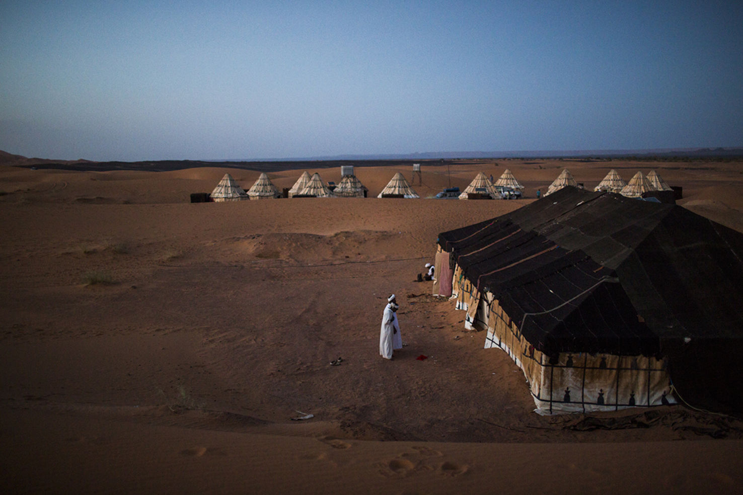 Berber tent camps are common throughout this area of the Sahara