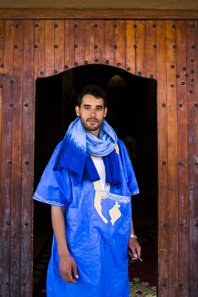 A Berber man in the desert-bordering town of Merzouga