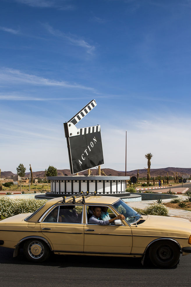 A welcome sign in Ouarzazate