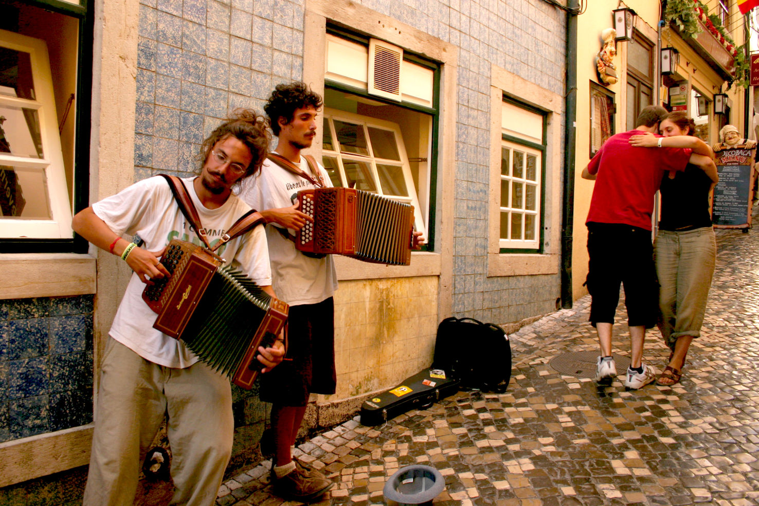 Musicians play music in Sintra, Portugal