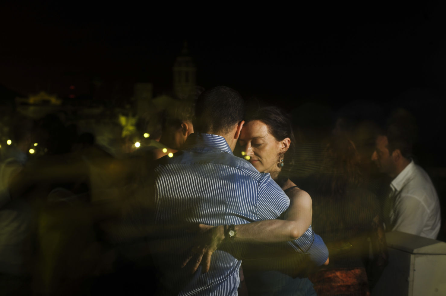Man and woman dancing Argentine tango