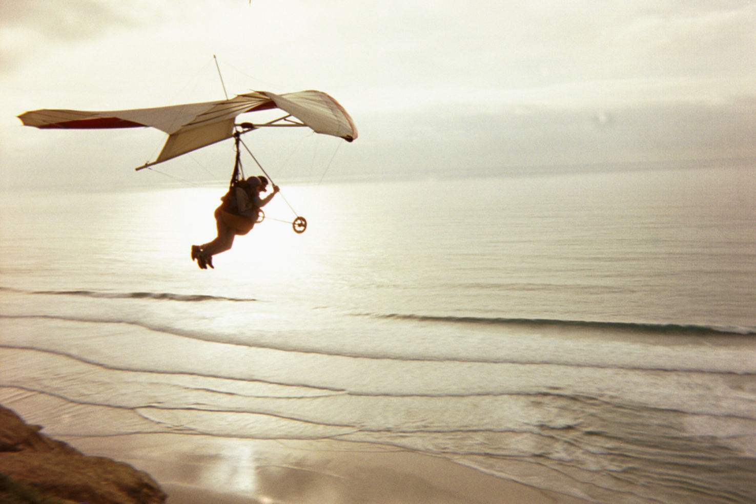 Tandem gliding at sunset