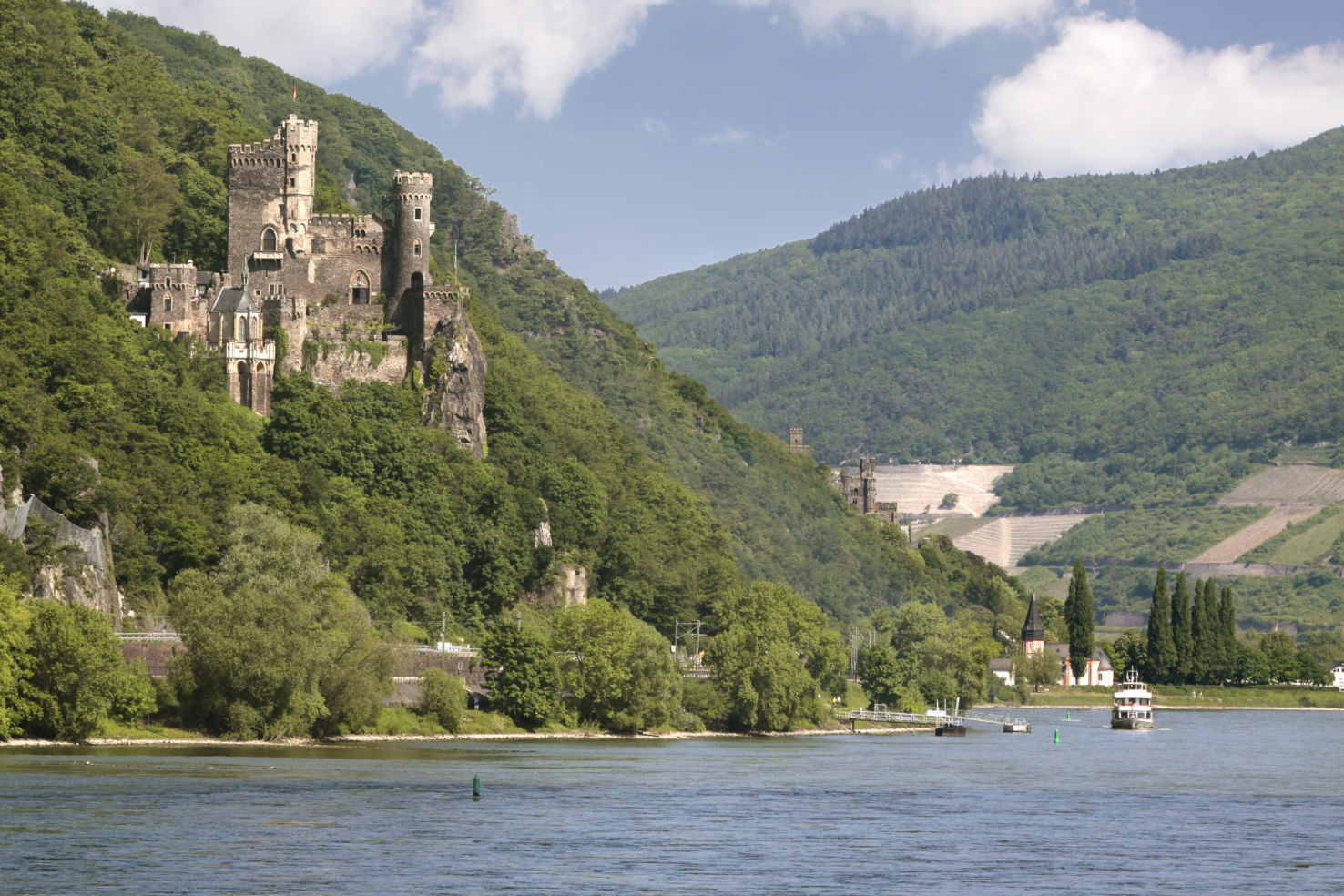 Castle Reichenstein near Trechtingshausen in Middle Rhine Valley, Rhineland-Palatinate, Germany.