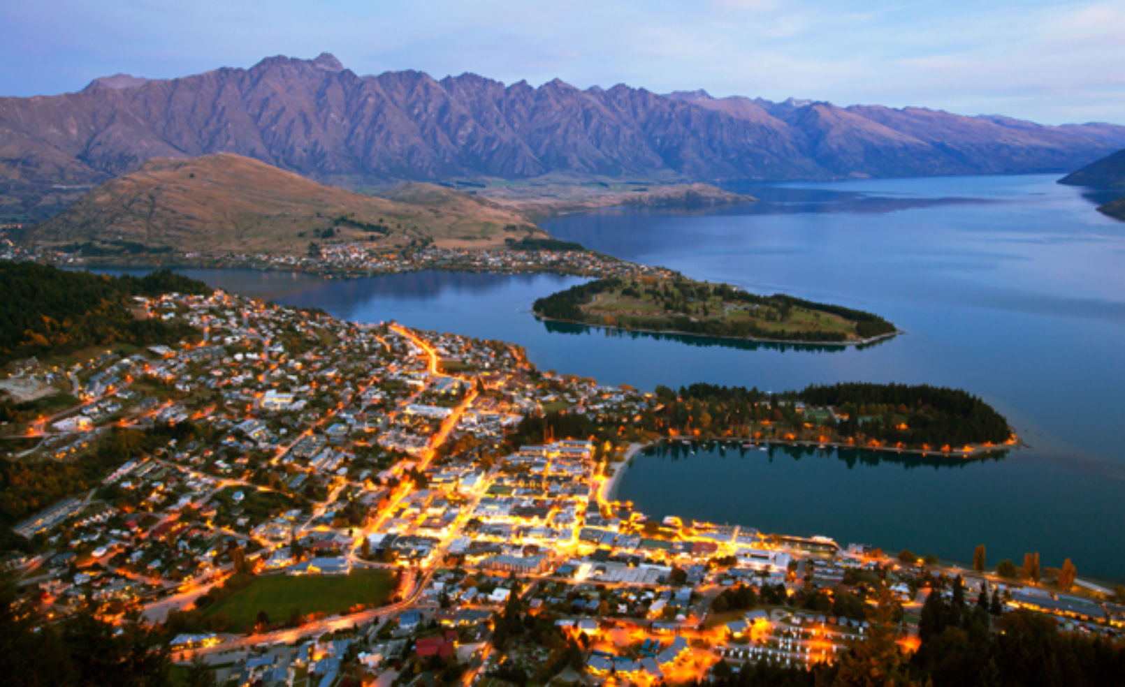 Queenstown, New Zealand at Dusk