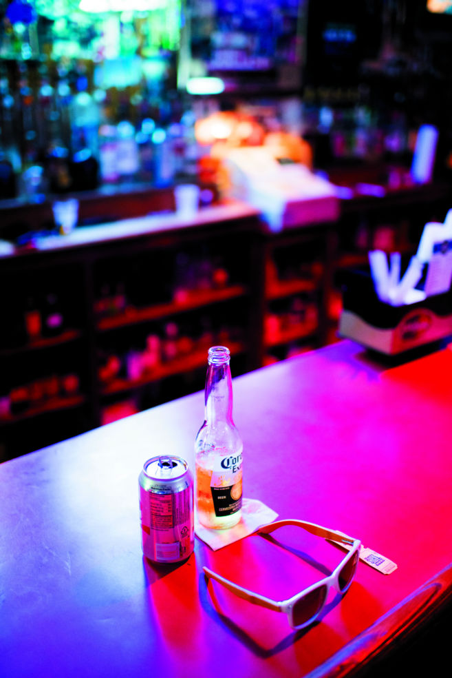 The bar at Bullet’s Sports Bar in New Orleans’s 7th Ward