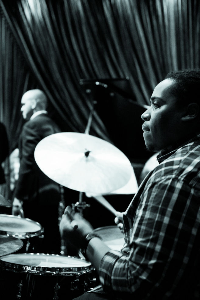 Jamison Ross on drums at Irvin Mayfield’s Jazz Playhouse in the Royal Sonesta Hotel