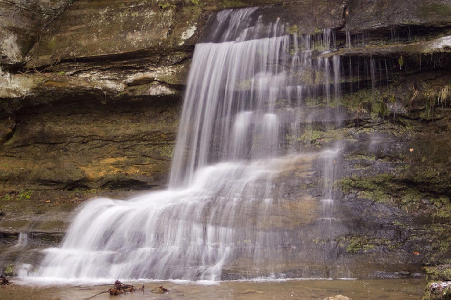 Old Man's Cave Waterfall in Hocking Hills, Ohio