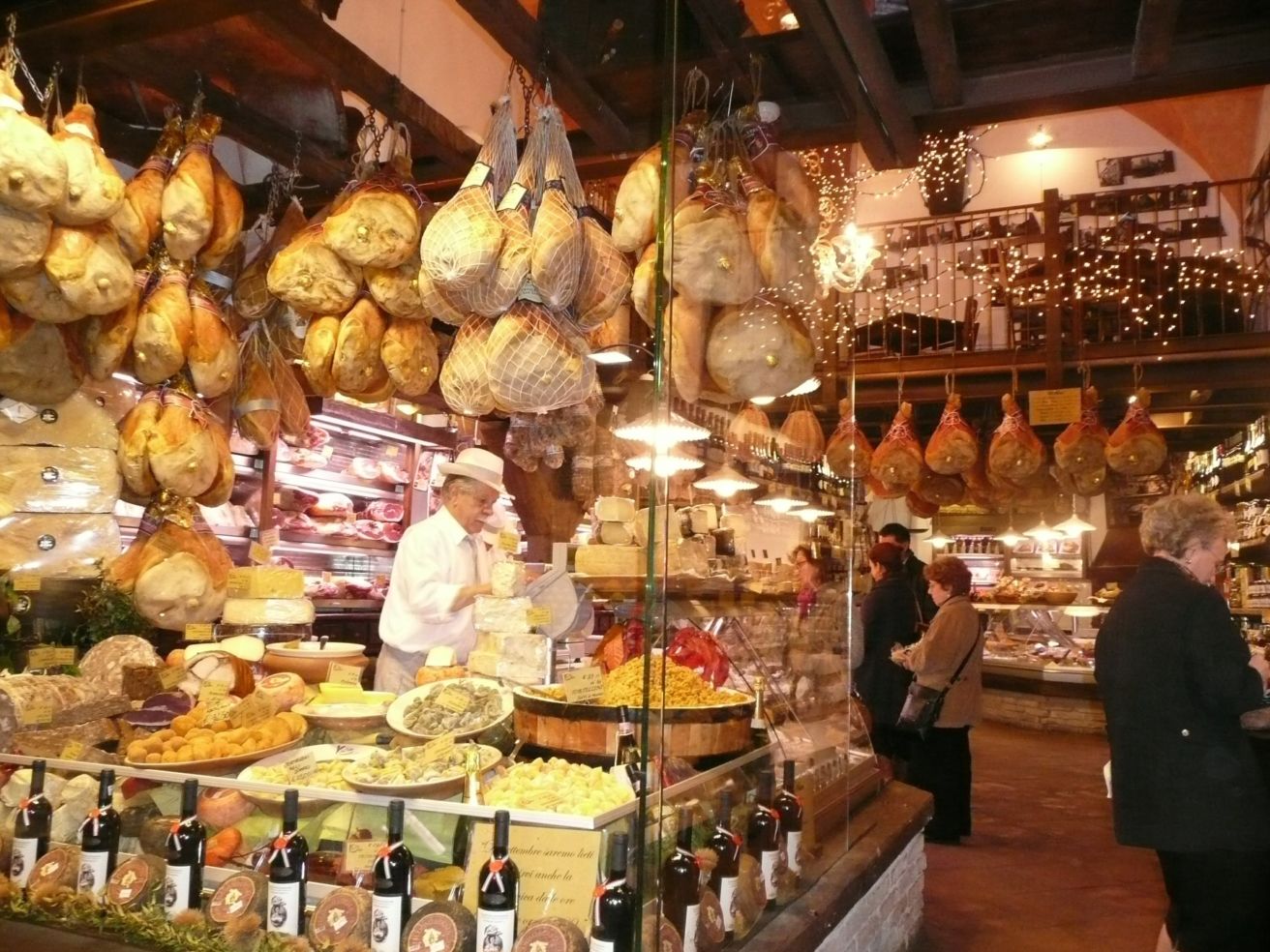 Old world market in Bologna, Italy