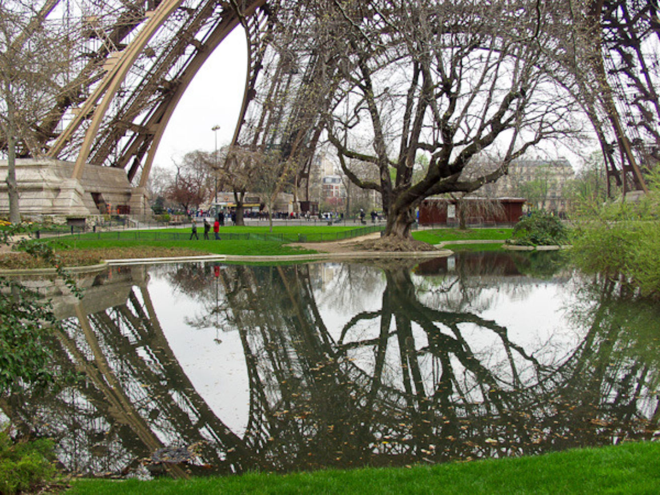 Base of the Eiffel Tower in Paris, France