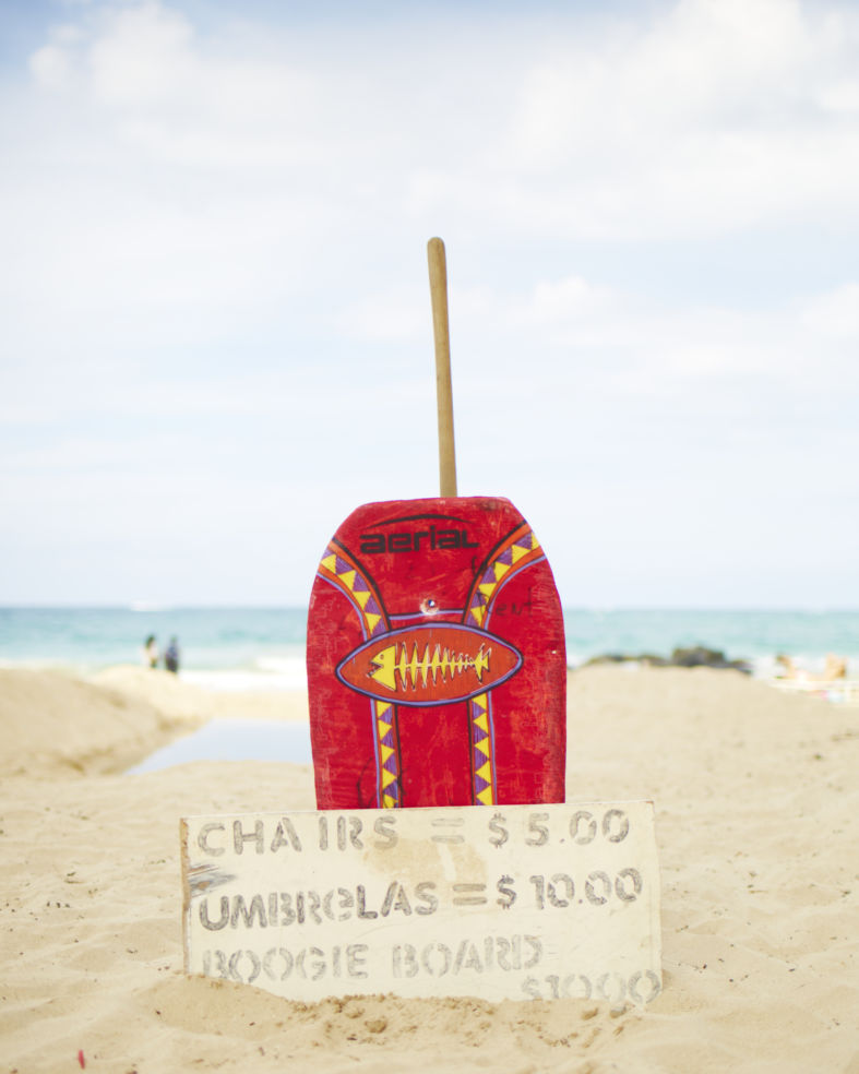 Beach gear at Condado Beach, San Juan, Puerto Rico.