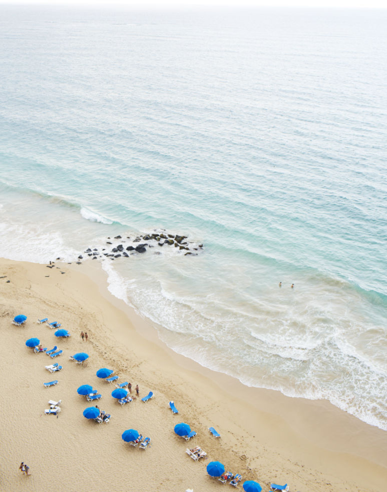 Oceanside view from a balcony at the San Juan Marriott, Puerto Rico.