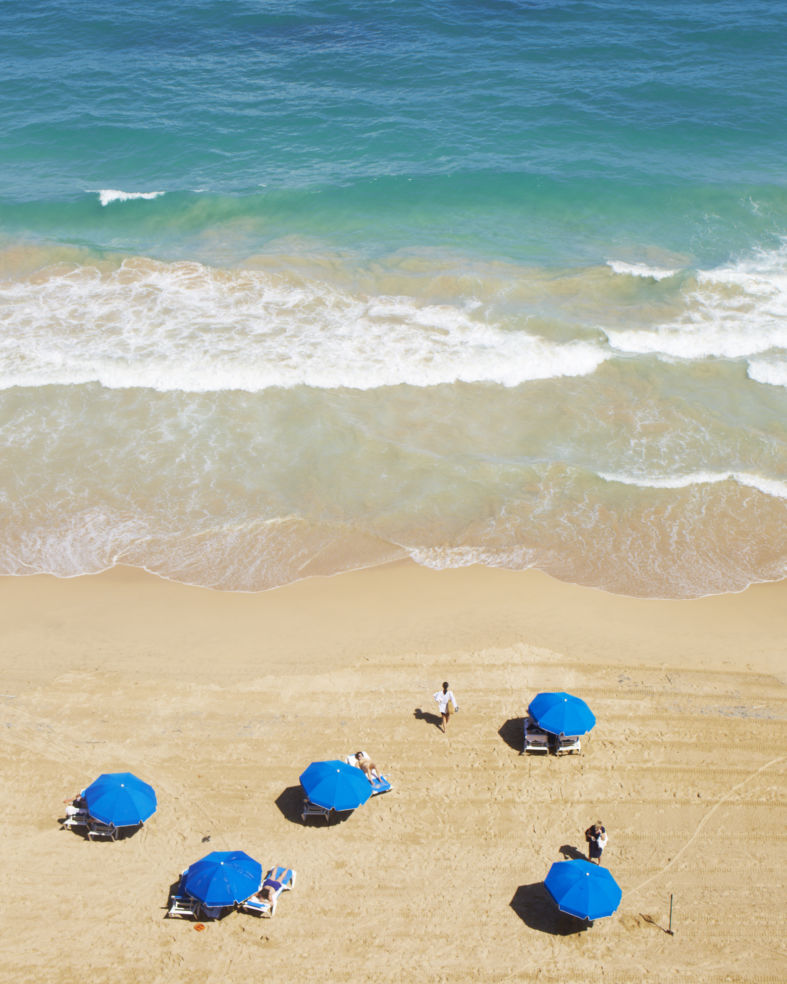 The oceanside view from a balcony at the San Juan Marriott Resort in Puerto Rico.