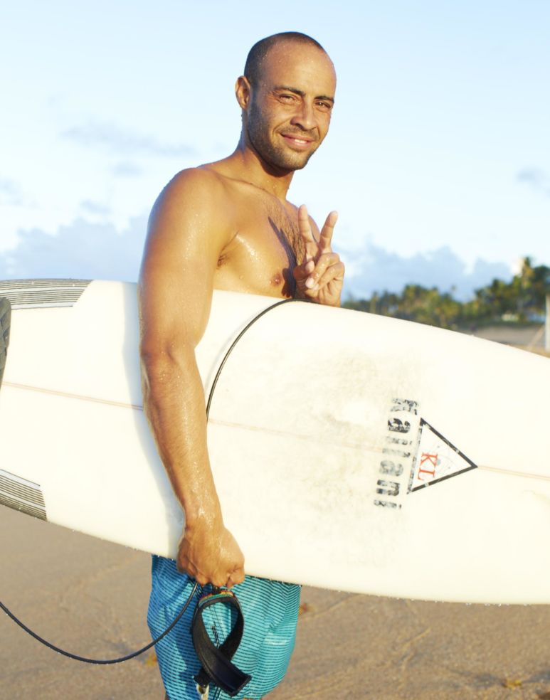 A body boarder finishes up for the day in San Juan, Puerto Rico.