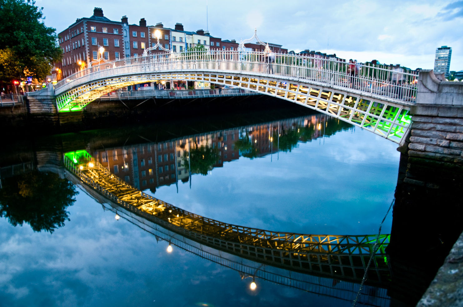 The Ha'Penny Bridge in Dublin, Ireland