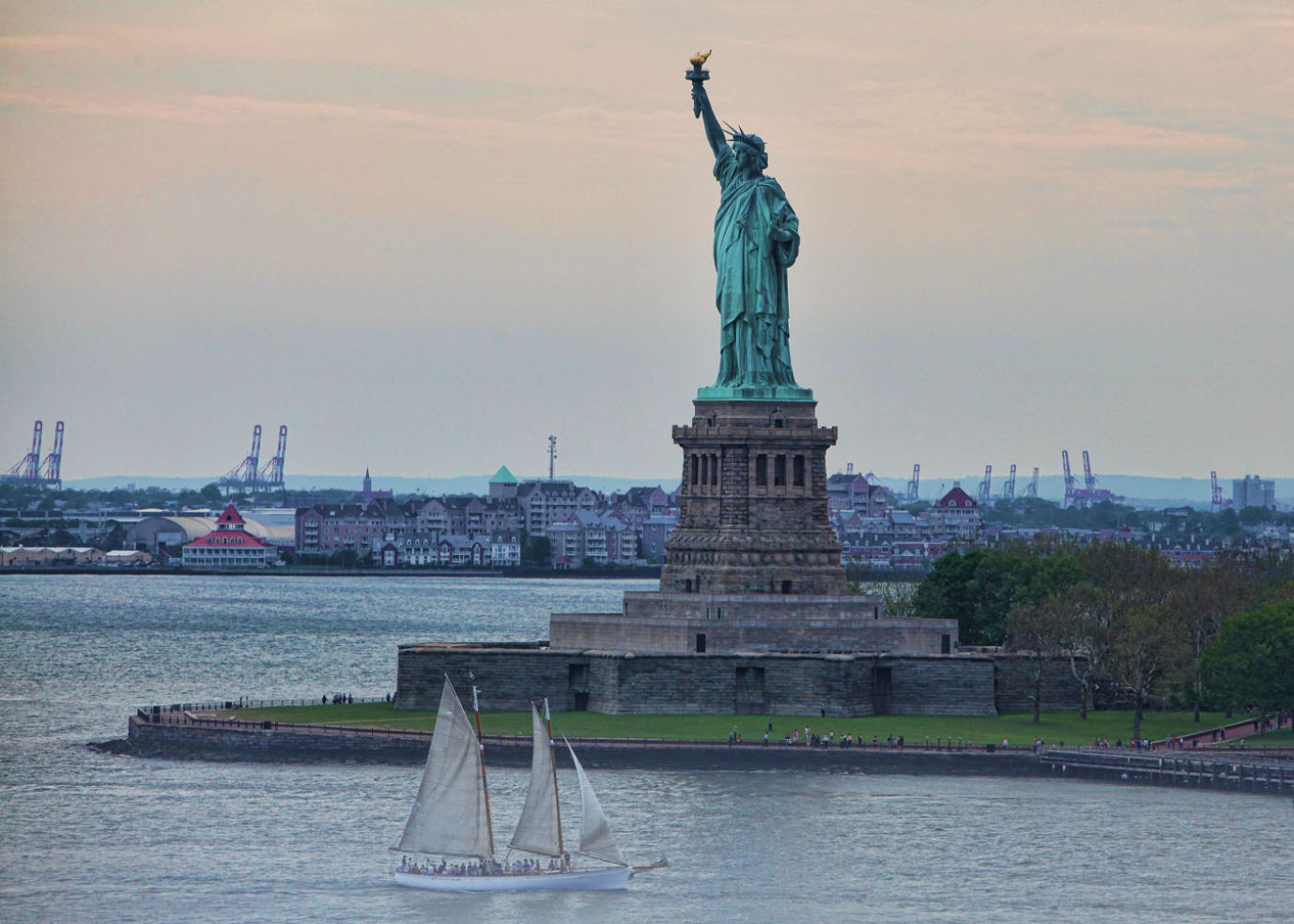 A view of the Statue of Liberty in New York City