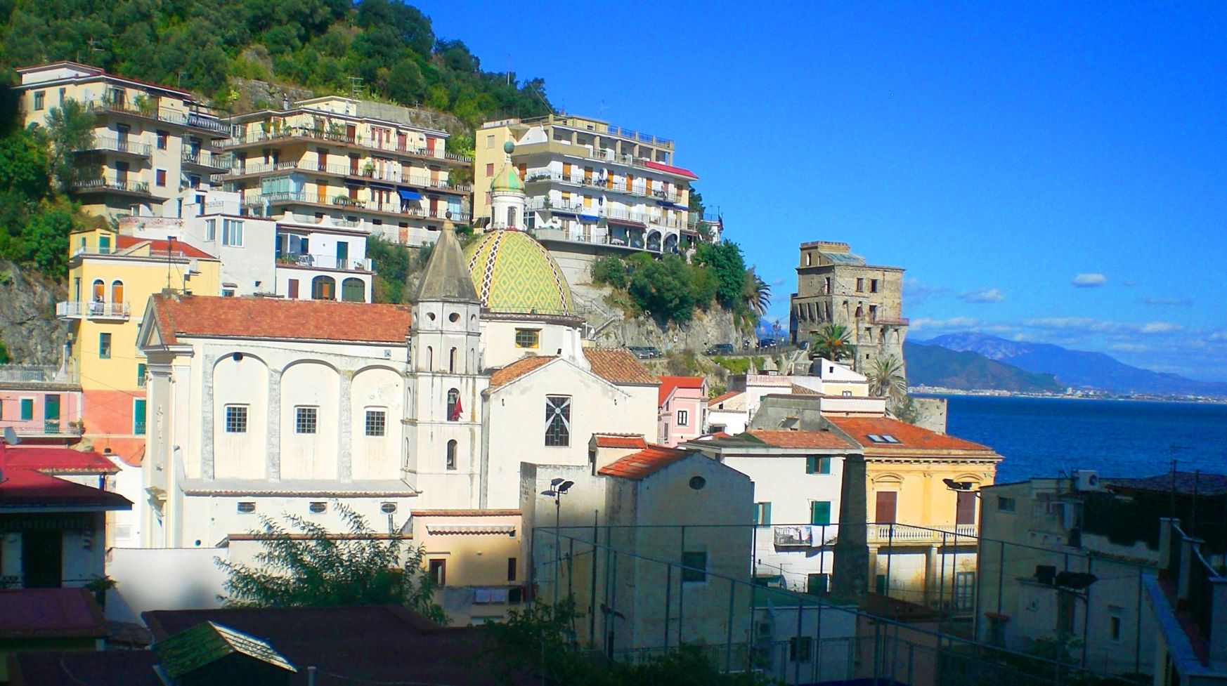 Colorful buildings along Italy's Amalfi Coast