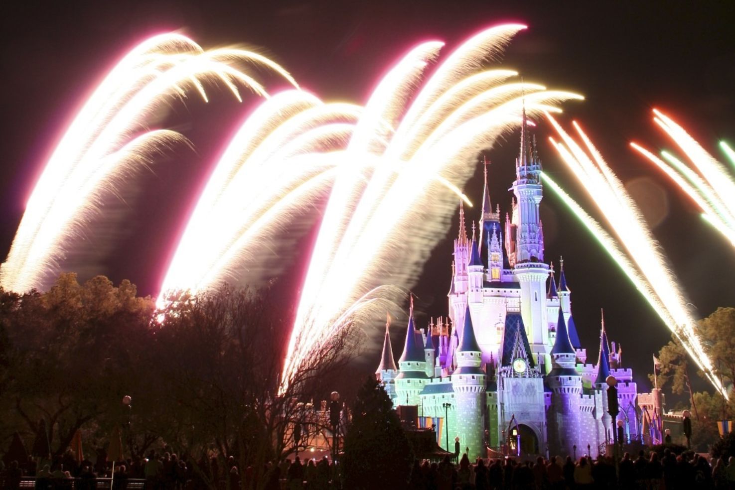 Fireworks in front of Cinderella's Castle in Walt Disney World, Orlando, Florida