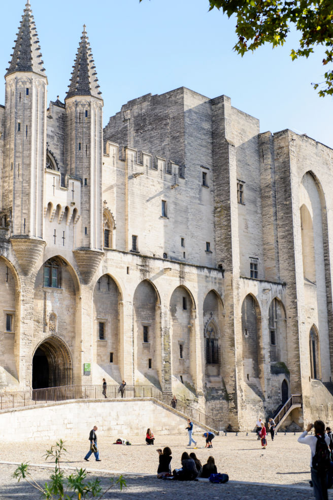 The gargantuan Palais des Papes, in Avignon, France.