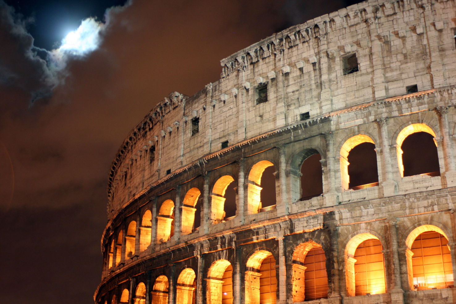 Roman Colosseum at night