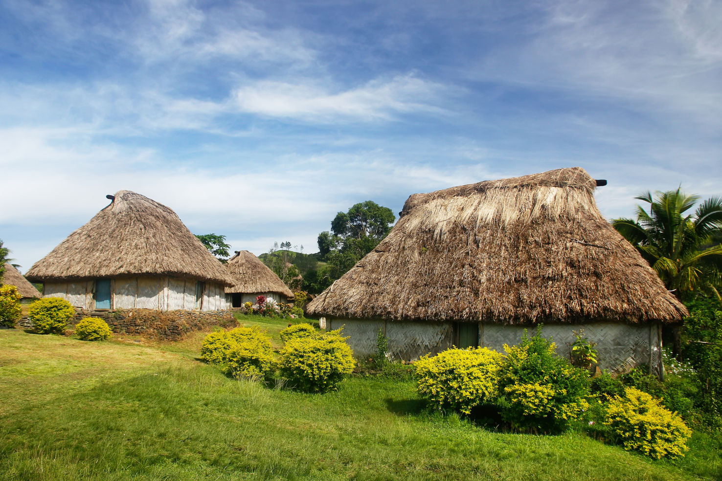 Traditional houses of Navala village, Viti Levu island, Fiji.