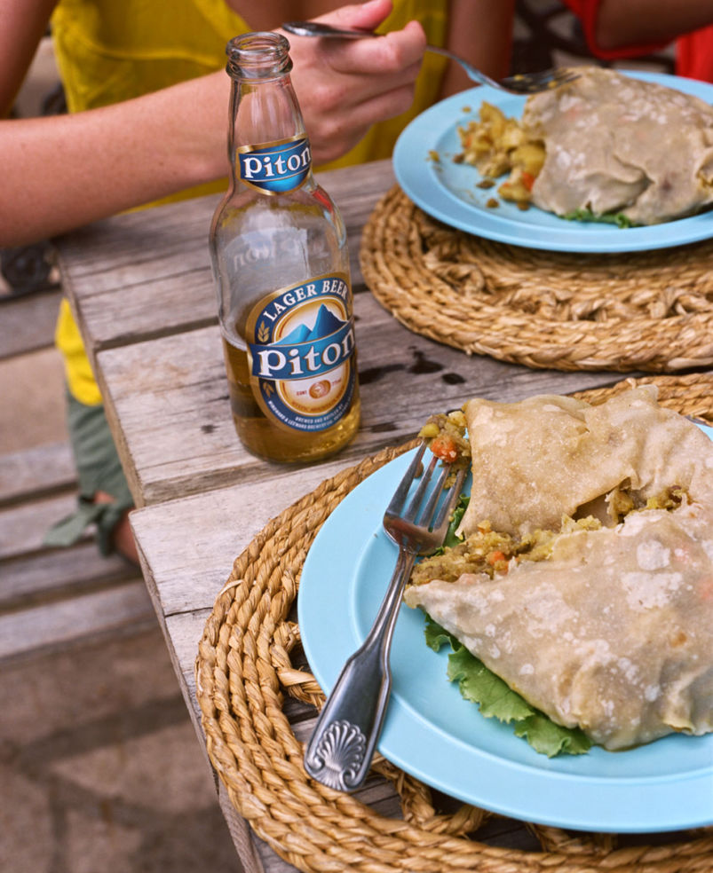 Vegetable Roti at Jambe de Bois restaurant, St Lucia