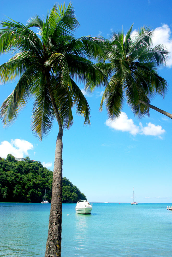 Marigot bay in St Lucia, Caribbean
