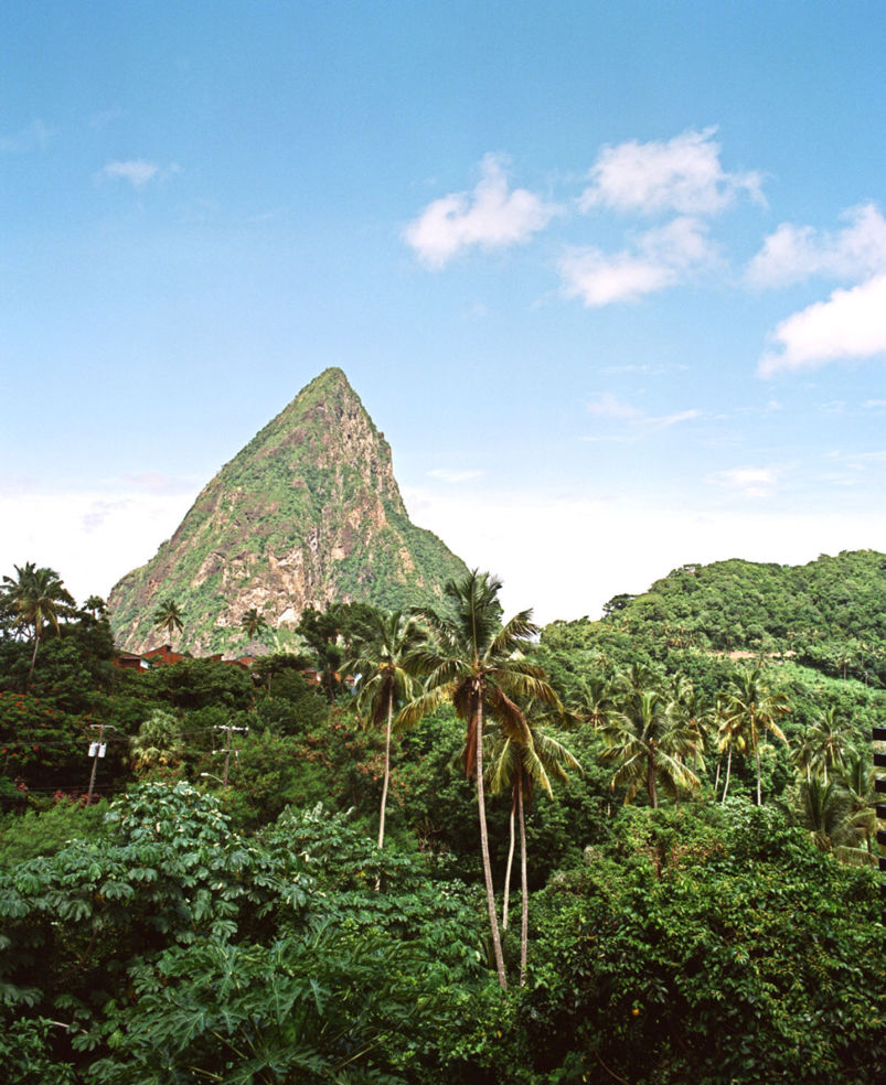 St Lucia, View of the Pitons