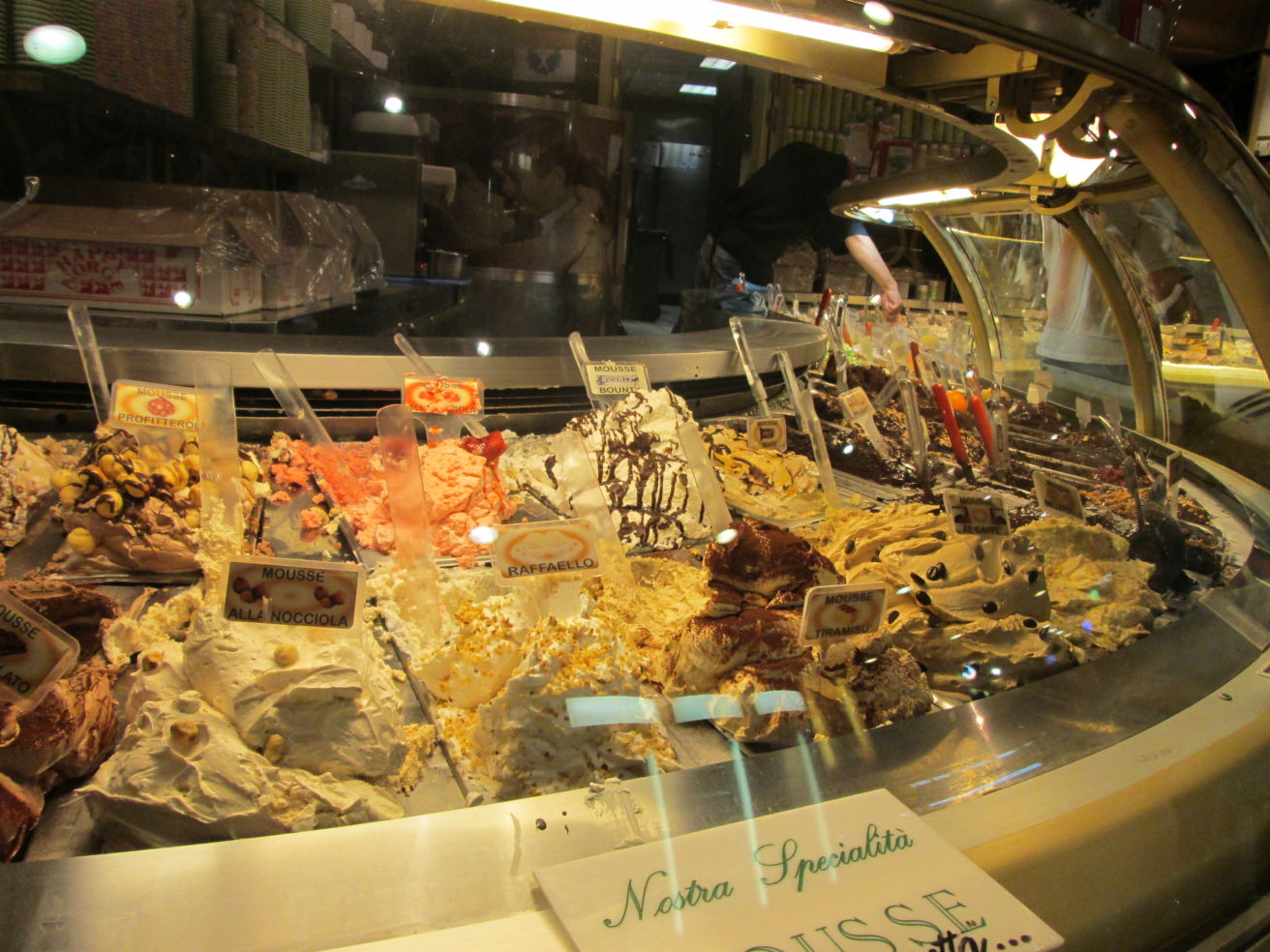 gelato options in Rome, Italy