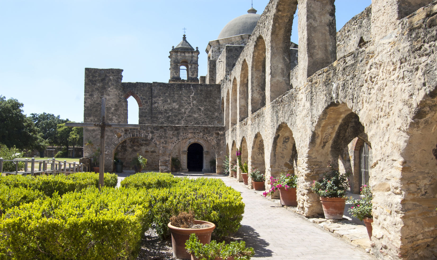 Mission San Jose and the Convento. San Antonio, Texas, USA