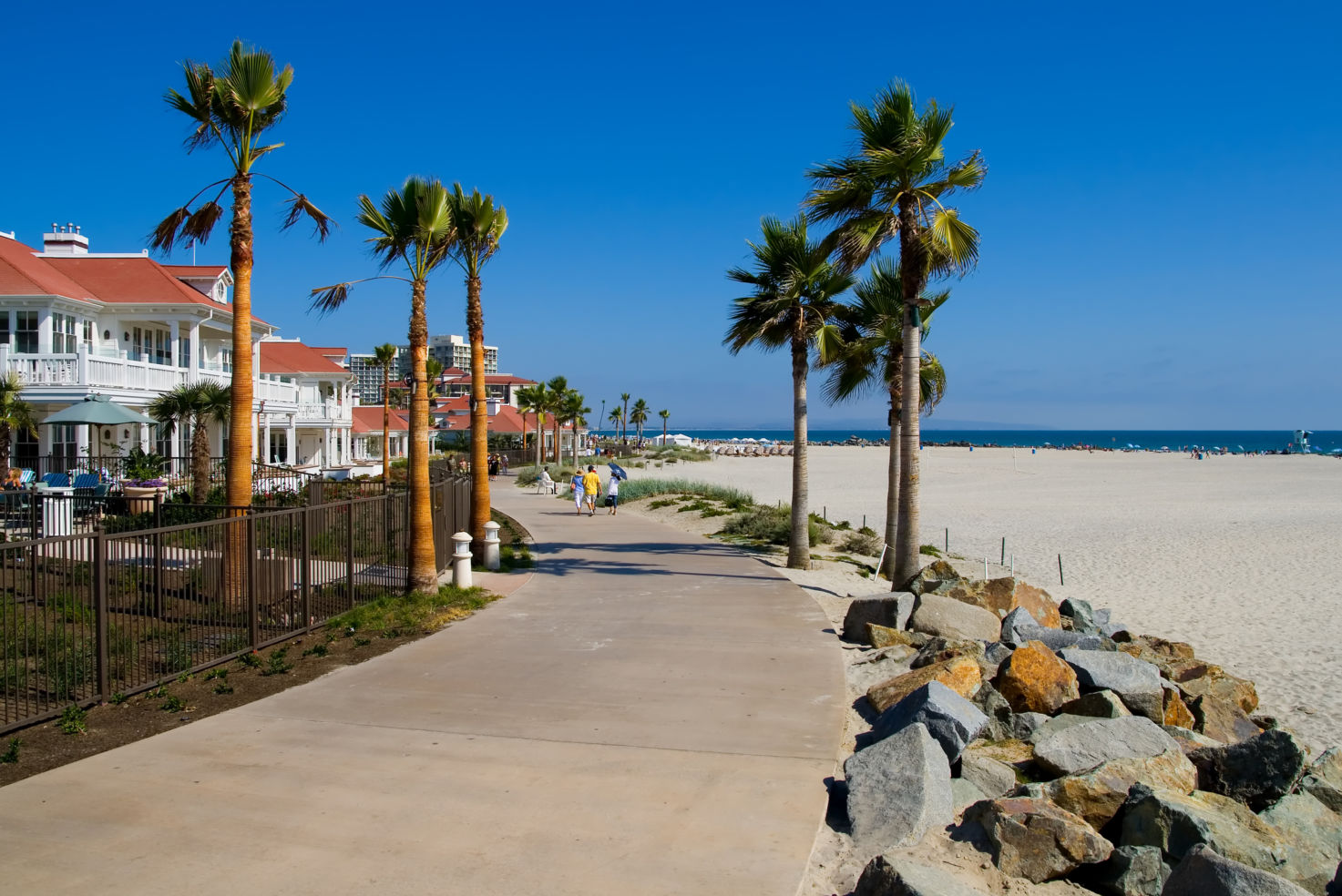 Beach in San Diego in summer.