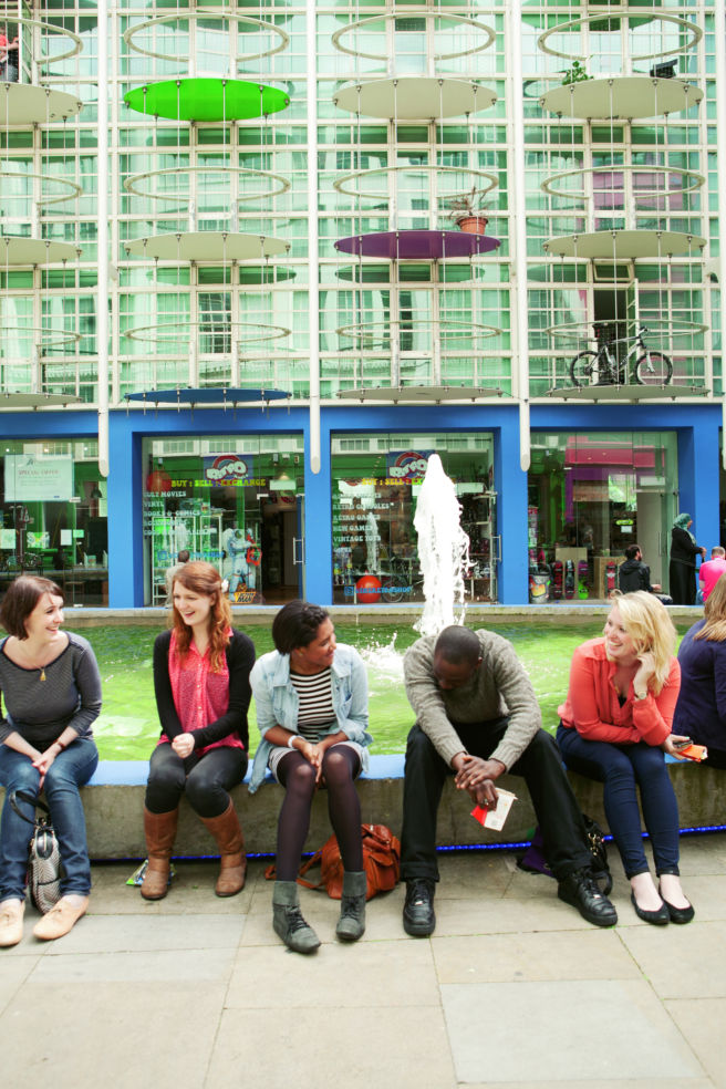 People having lunch at the Custard Factory