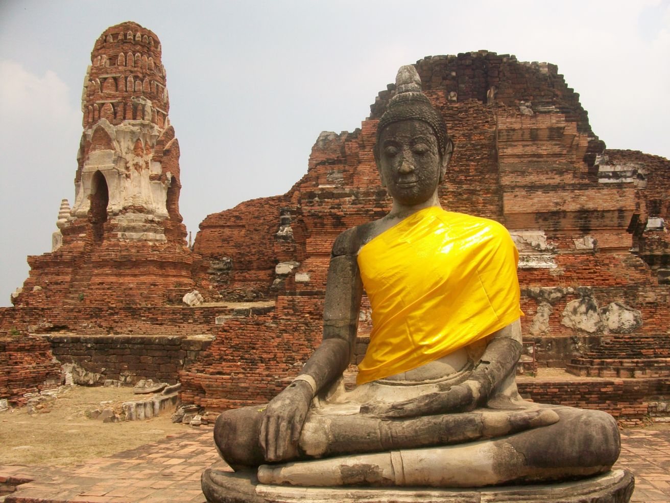 Serene Buddha at Ayutthaya in Thailand