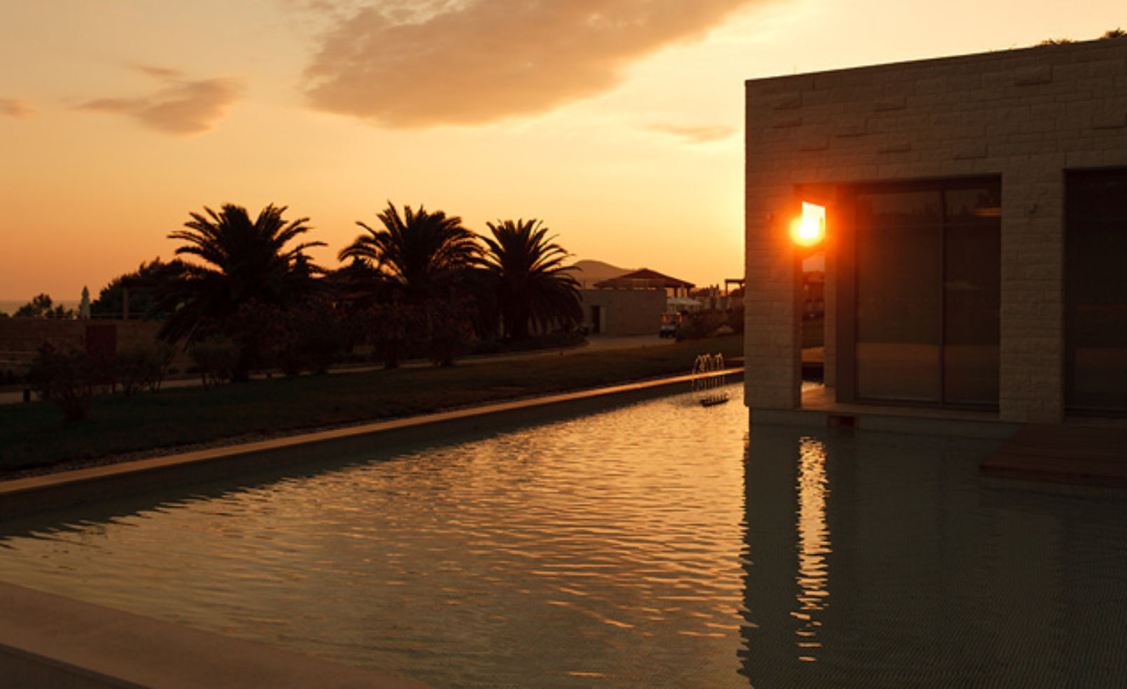 Spa during sunset