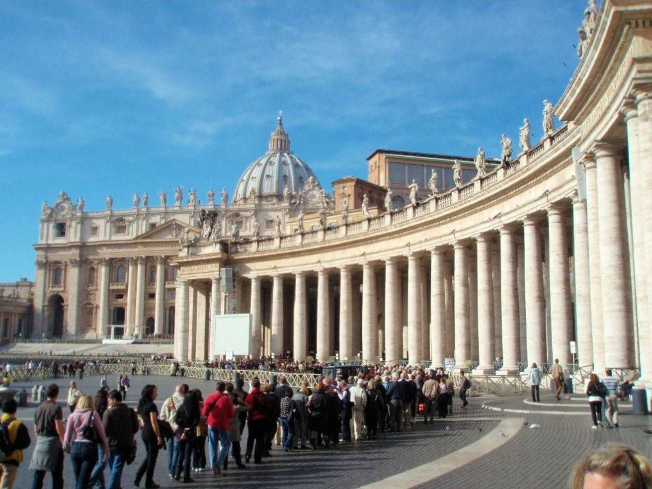 Photo of the courtyard entrance into St. Peter's Basilica in Rome, Italy