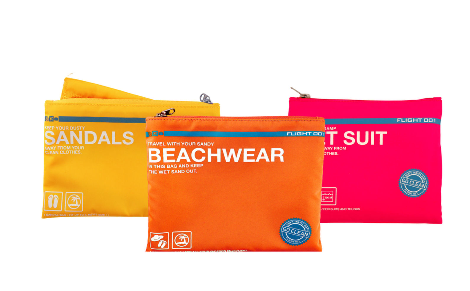 Flight 001 F1 Go Clean pouches